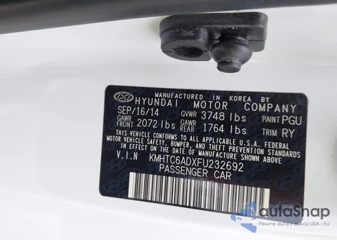 2015 Hyundai Veloster из США, поврежденный, VIN KMHTC6ADXFU232692